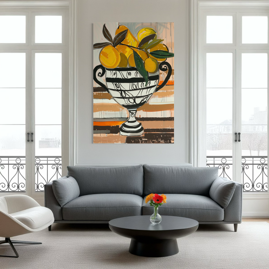 Lemons in Ornate Vase