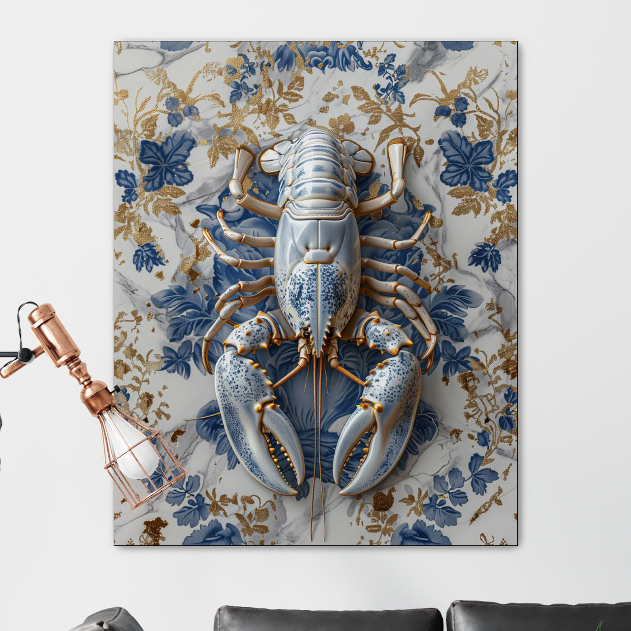 Lobster Delft blue - René Ladenius Digital Art