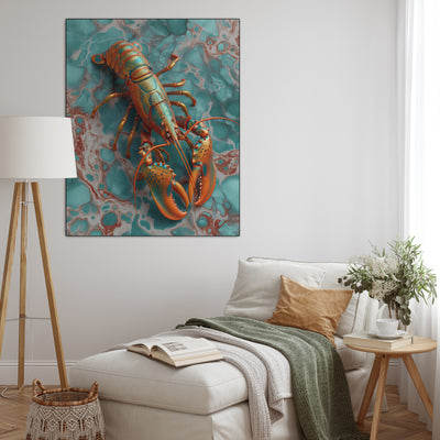 Lobster turquoise red - René Ladenius Digital Art