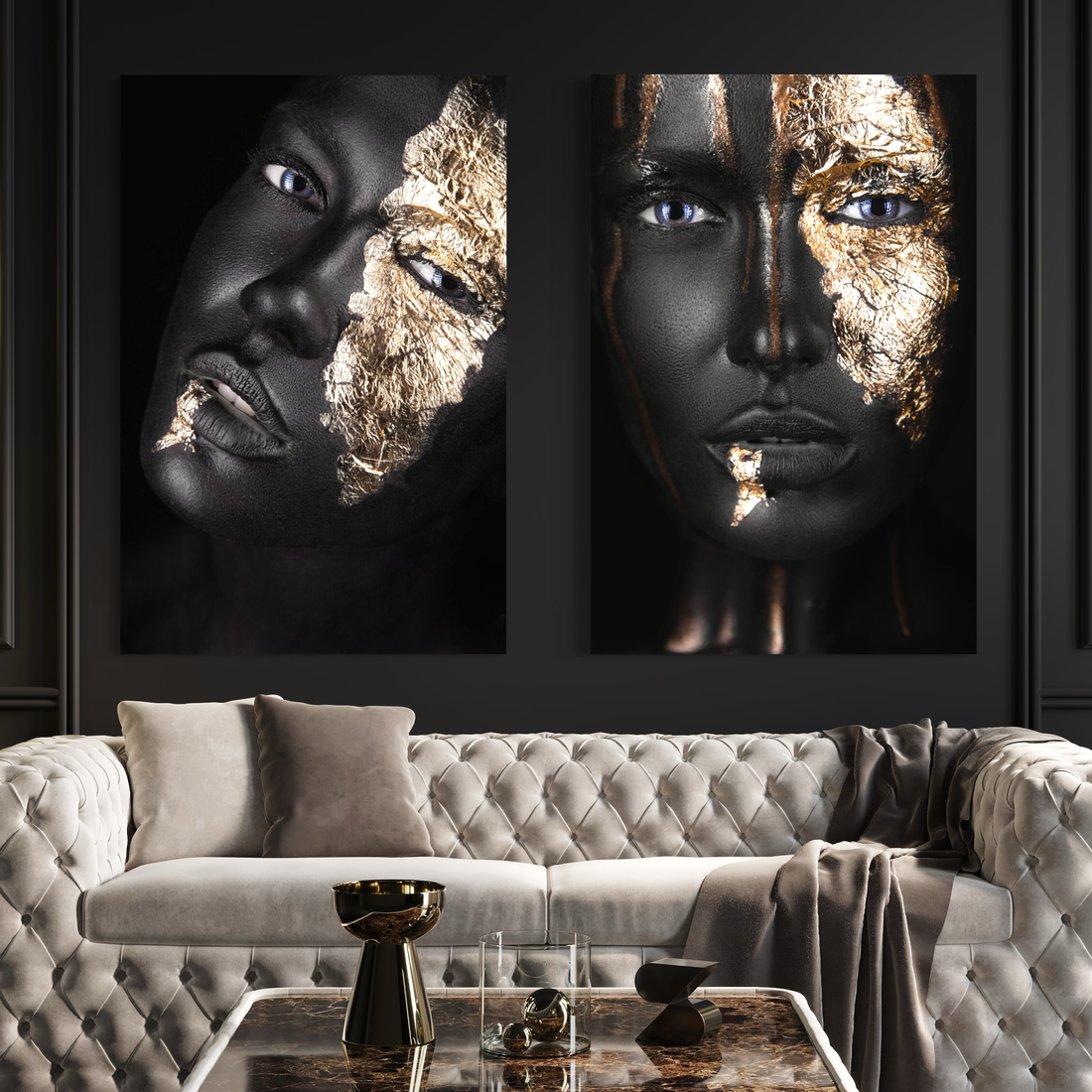 Touch of gold & Black & Gold woman