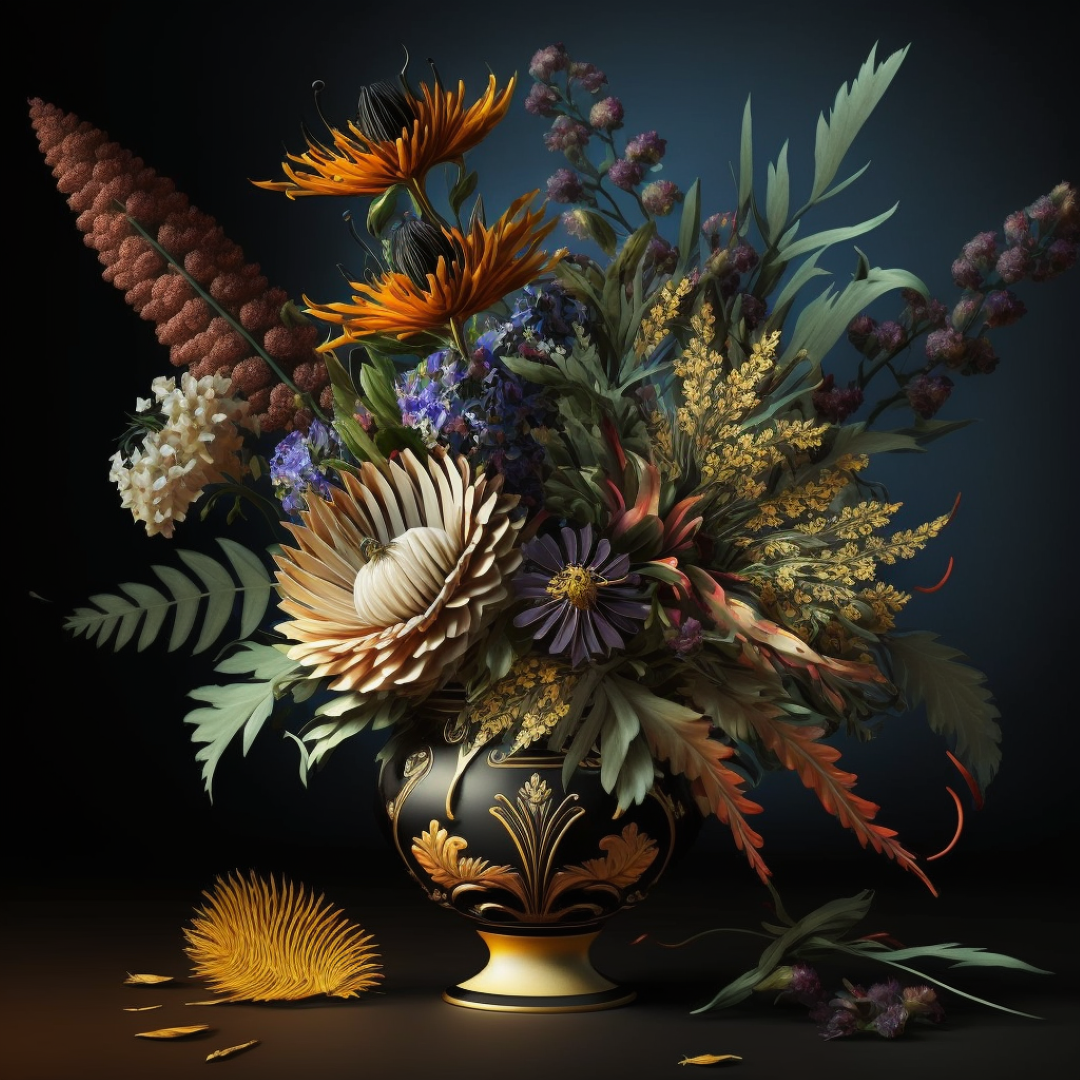 Vaas met bloemen l - René Ladenius Digital Art