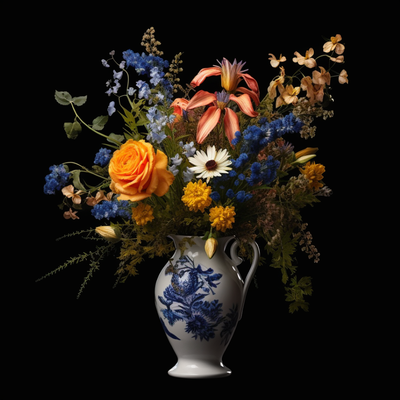 Vaas met bloemen ll - René Ladenius Digital Art
