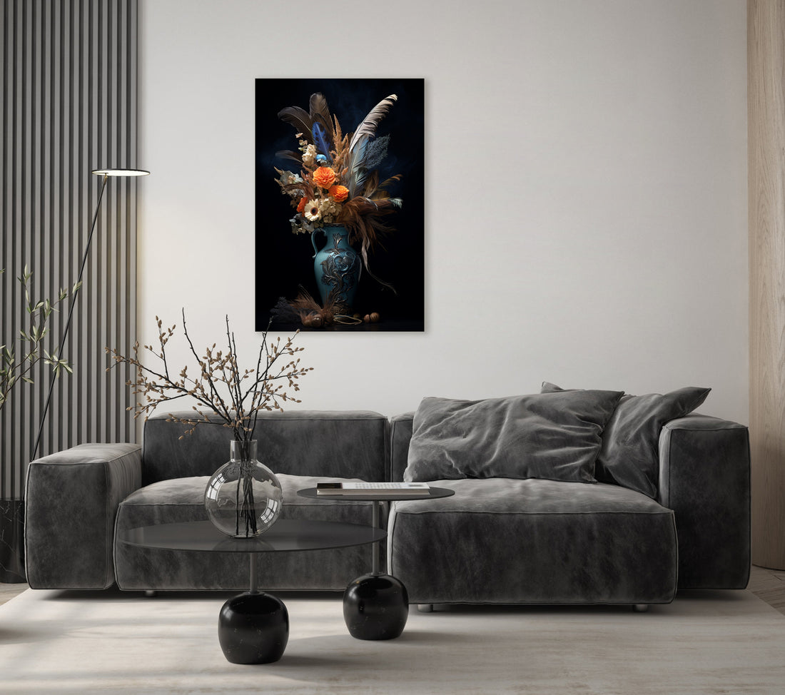 Vaas met prachtige veren - René Ladenius Digital Art