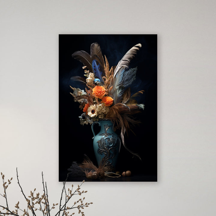 Vaas met prachtige veren - René Ladenius Digital Art