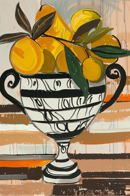 Lemons in Ornate Vase