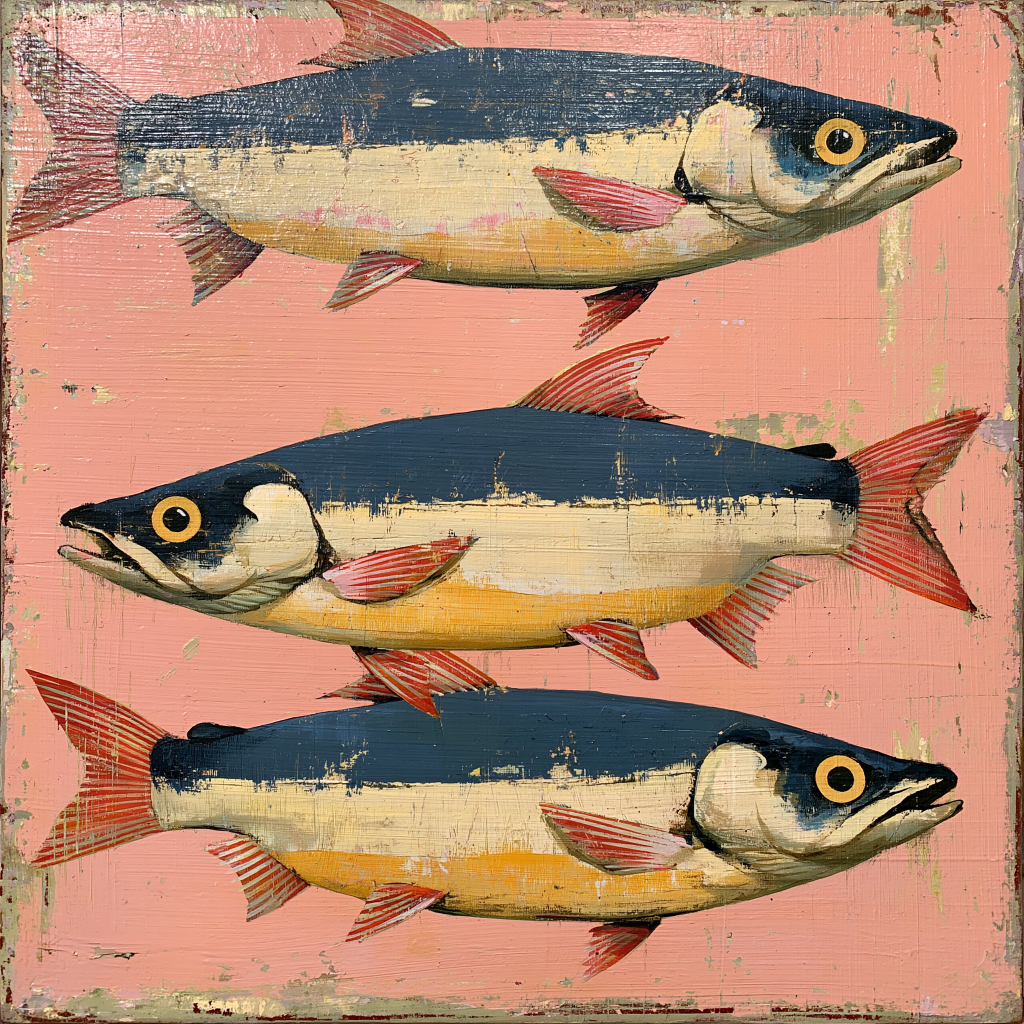 Three Drifting Salmon