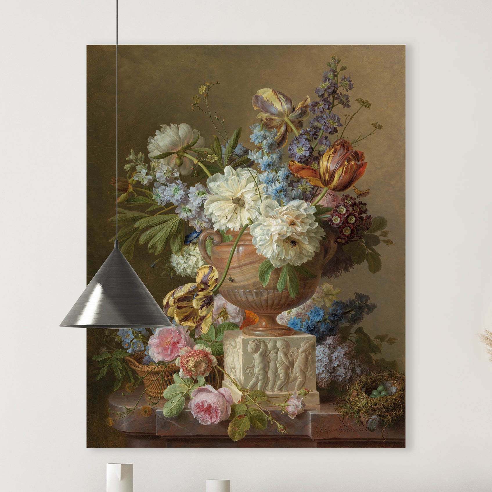 Bloemstilleven met albasten vaas - Gerard van Spaendonck