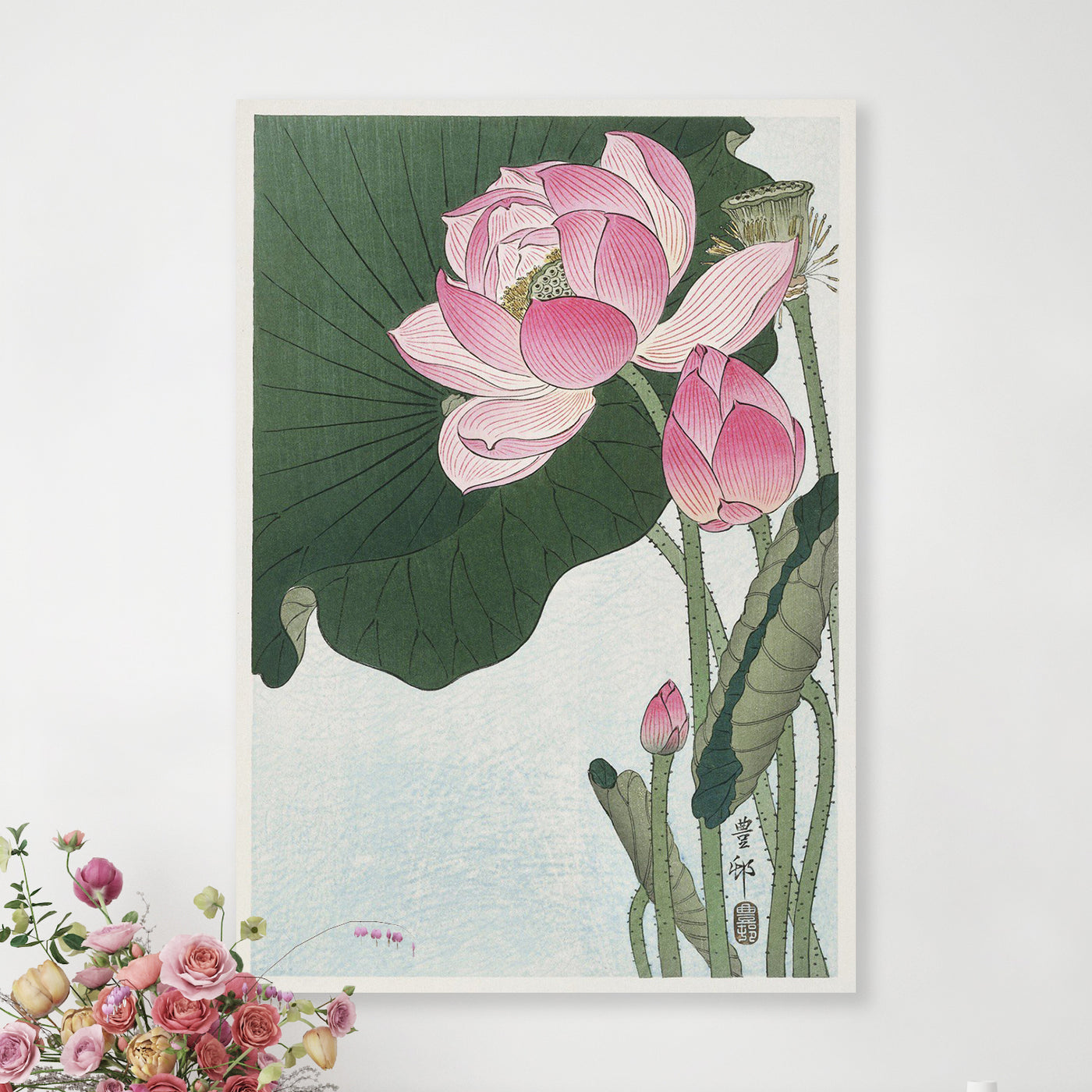 Bloeiende lotusbloemen - Ohara Koson