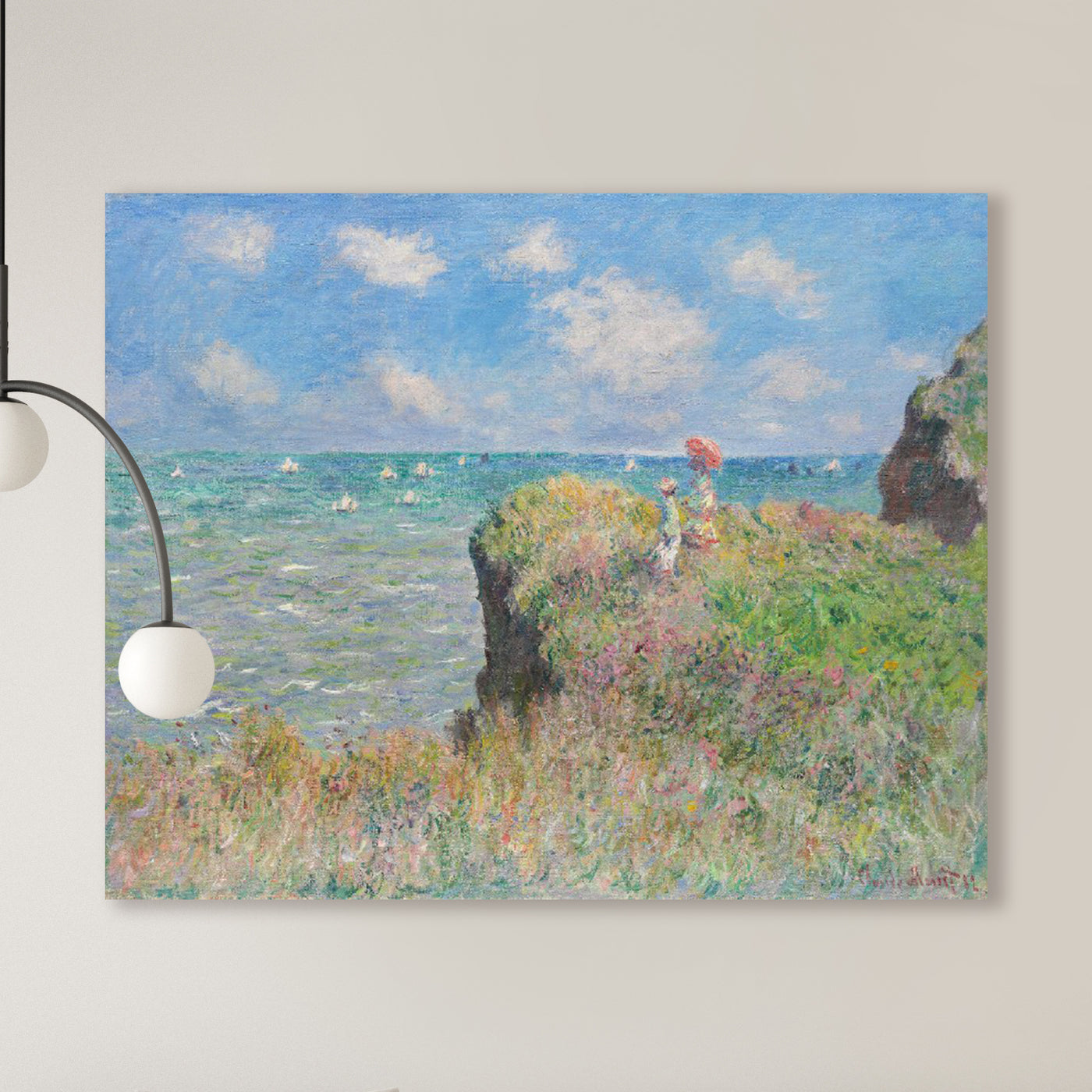 Wandeling langs de klif in Pourville - Claude Monet