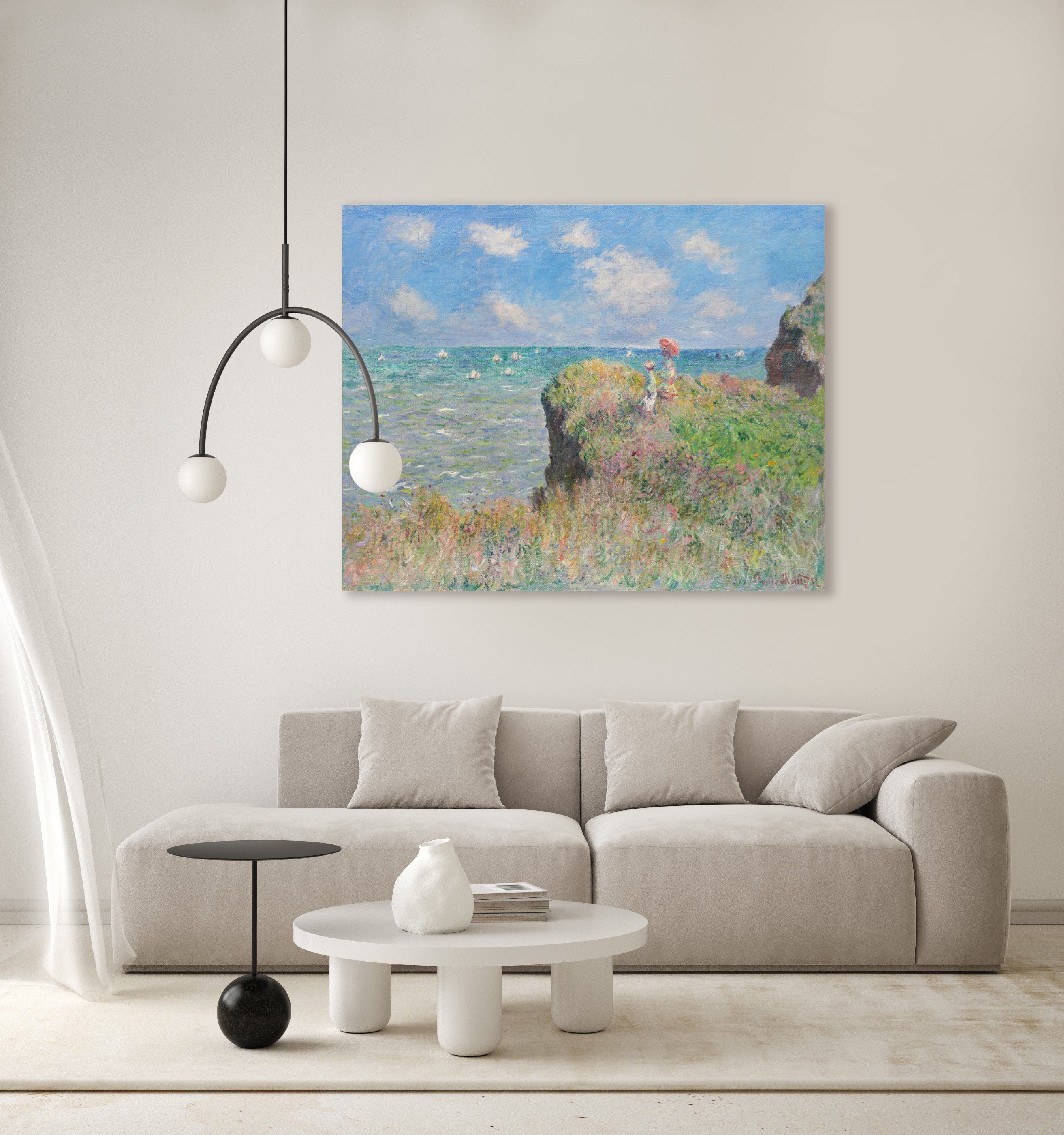 Wandeling langs de klif in Pourville - Claude Monet