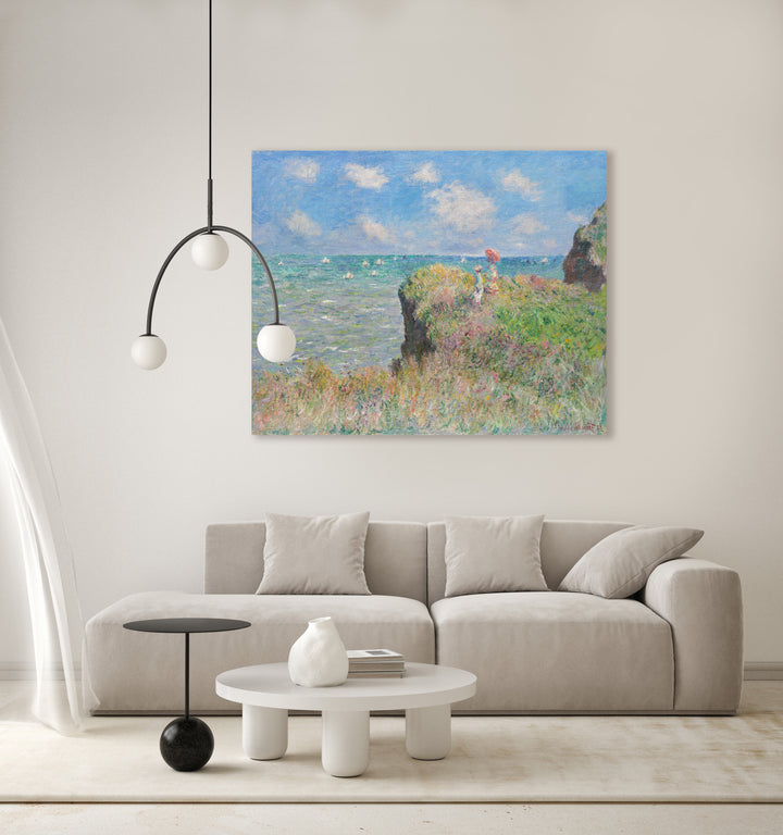 Wandeling langs de klif in Pourville - Claude Monet