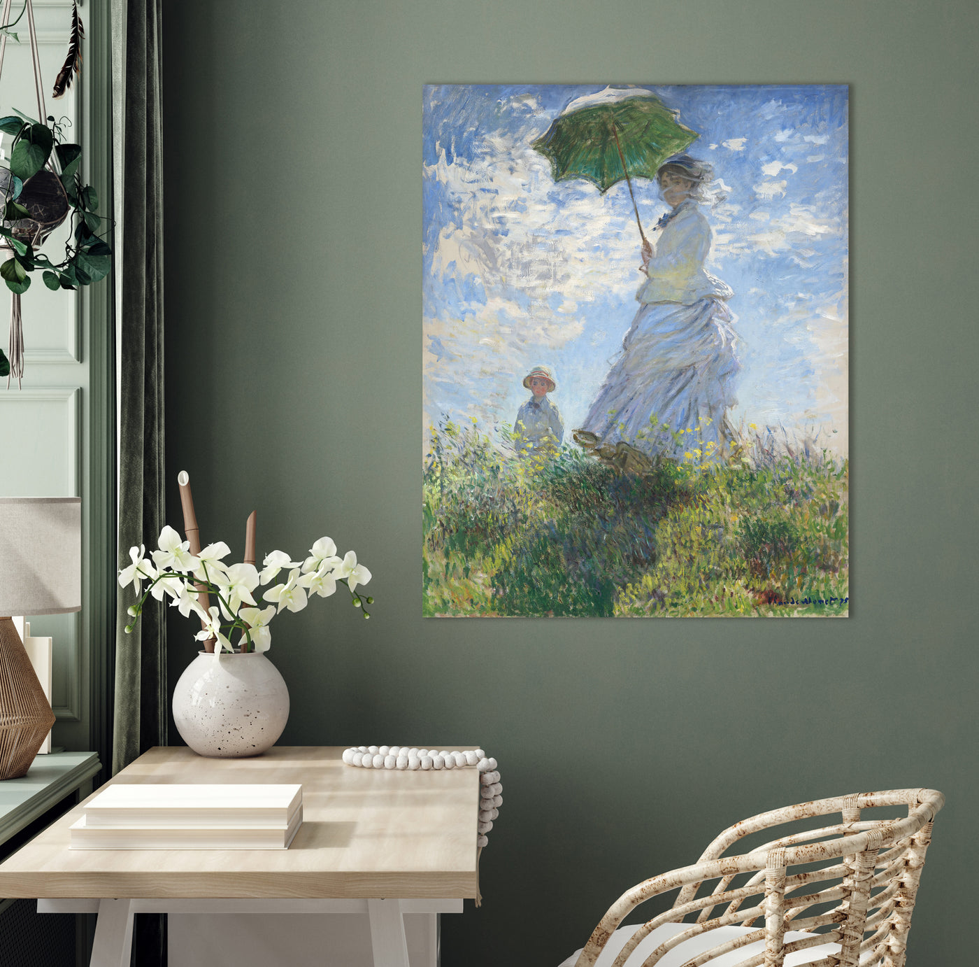Vrouw met een parasol - Madame Monet en haar zoon - Claude Monet