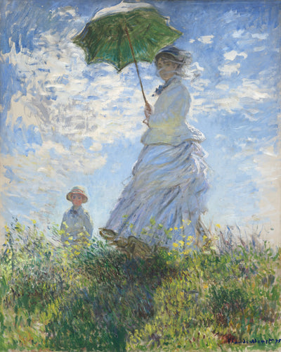 Vrouw met een parasol - Madame Monet en haar zoon - Claude Monet
