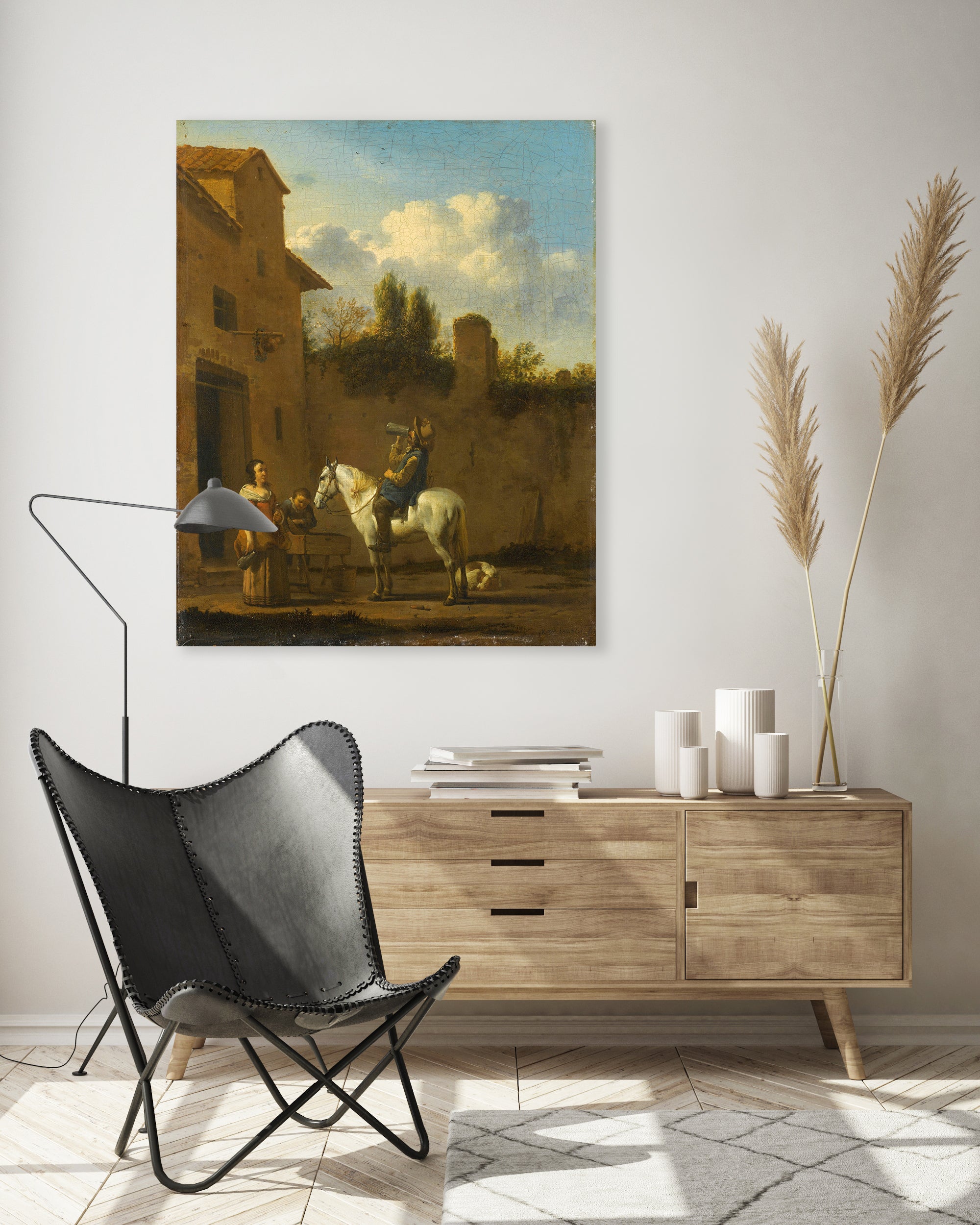 Drinkende trompetter te paard - Karel du Jardin