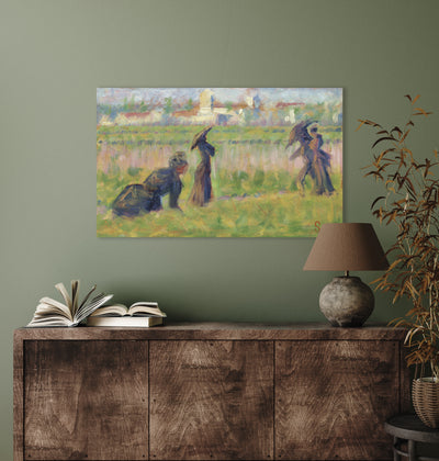 Figuren in een landschap - Georges Seurat