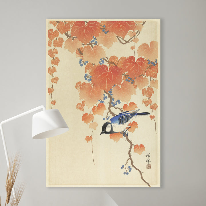 Koolmees op palauwnia tak - Ohara Koson