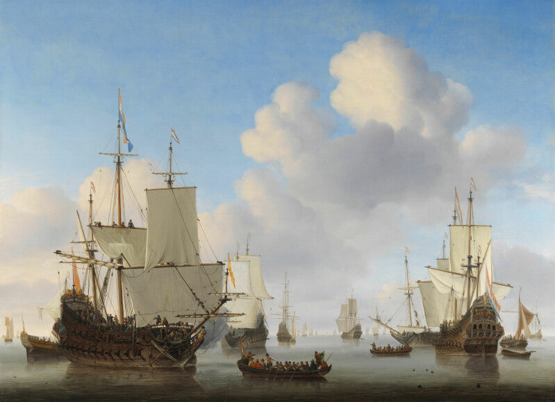 Hollandse schepen op een kalme zee - Willem van de Velde