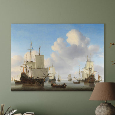 Hollandse schepen op een kalme zee - Willem van de Velde
