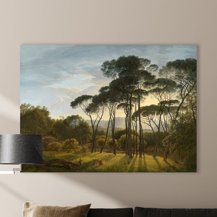 Italiaans landschap met parasoldennen - Hendrik Voogd