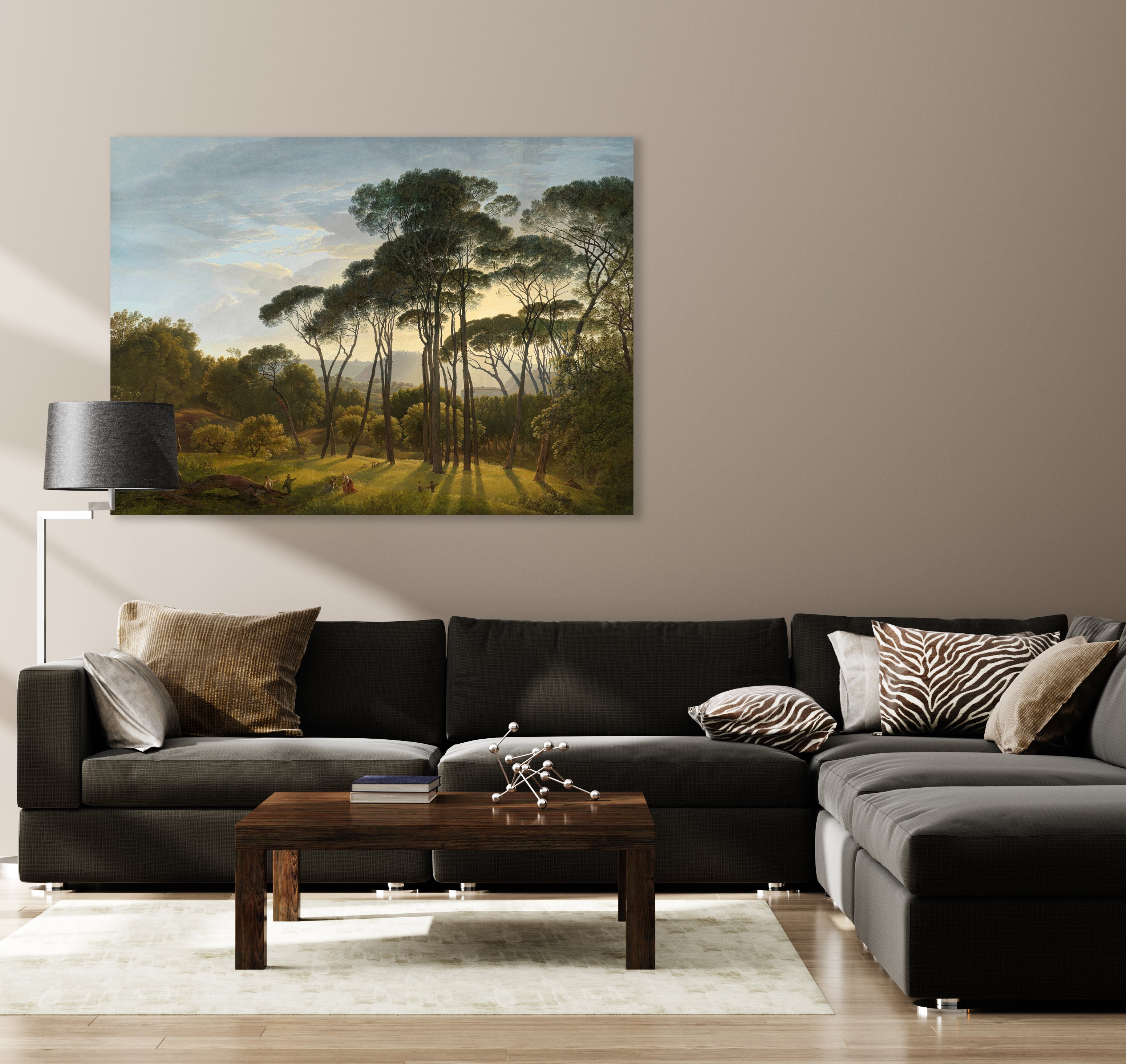 Italiaans landschap met parasoldennen - Hendrik Voogd