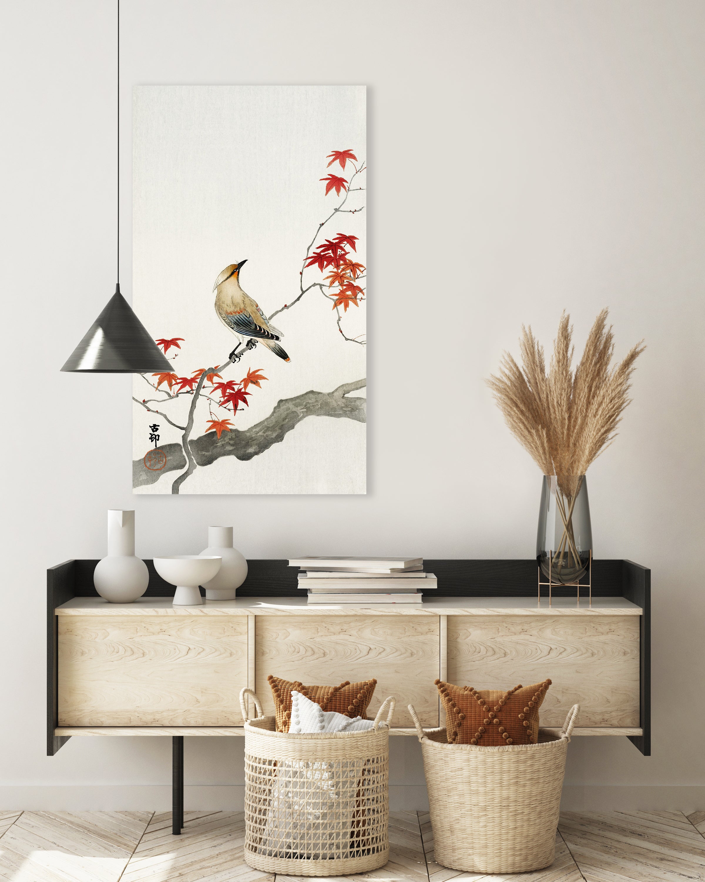 Japanse pestvogel op esdoorn - Ohara Koson