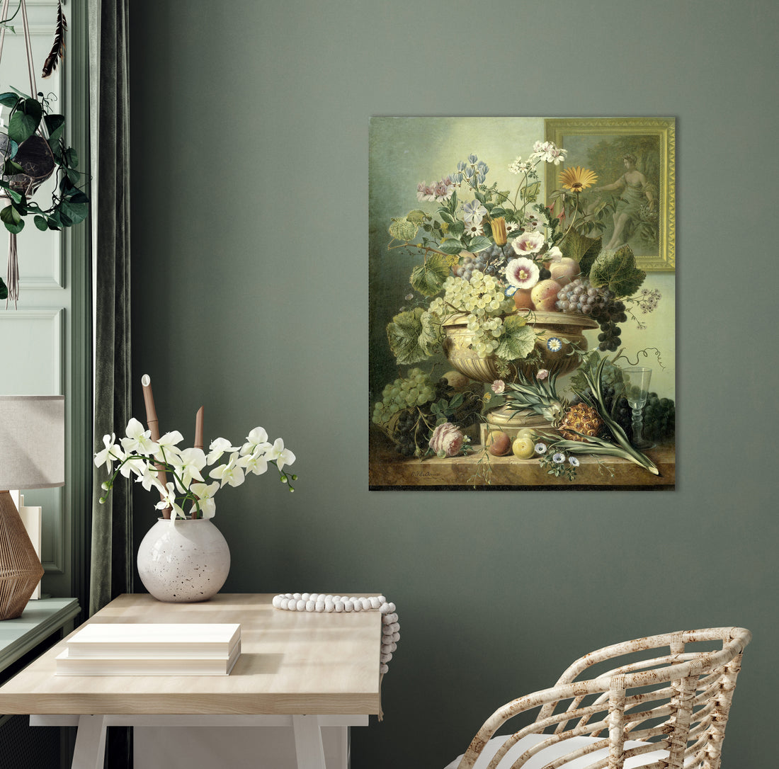 Stilleven met bloemen en vruchten - Eelke Jelles Eelkema