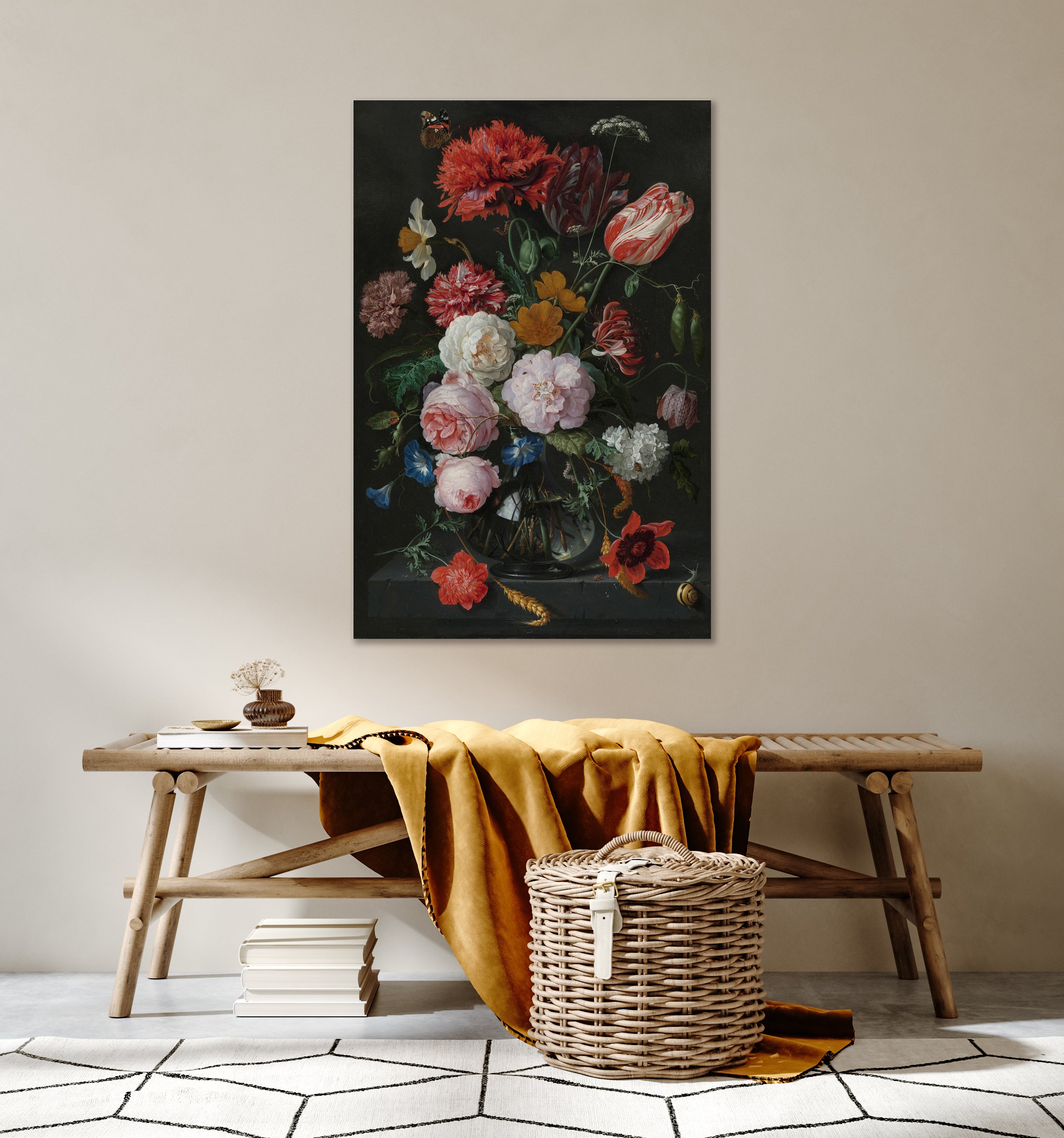 Stilleven met bloemen in een glazen vaas - Jan Davidsz. de Heem