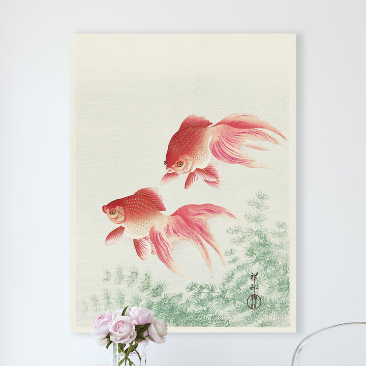 Twee sluiergoudvissen  - Ohara Koson