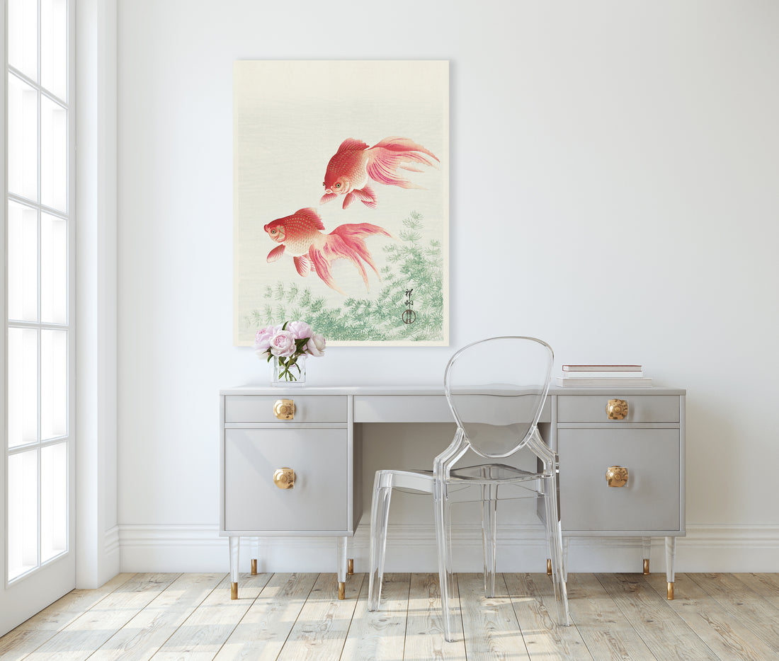 Twee sluiergoudvissen  - Ohara Koson