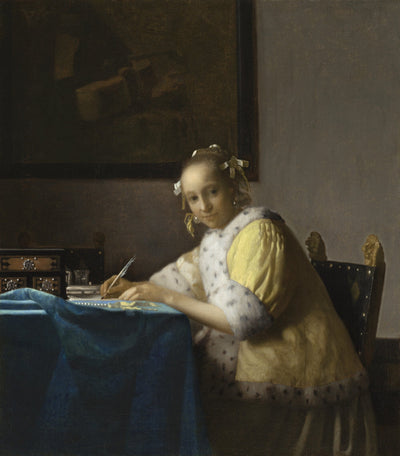 Een dame die een brief schrijft - Johannes Vermeer