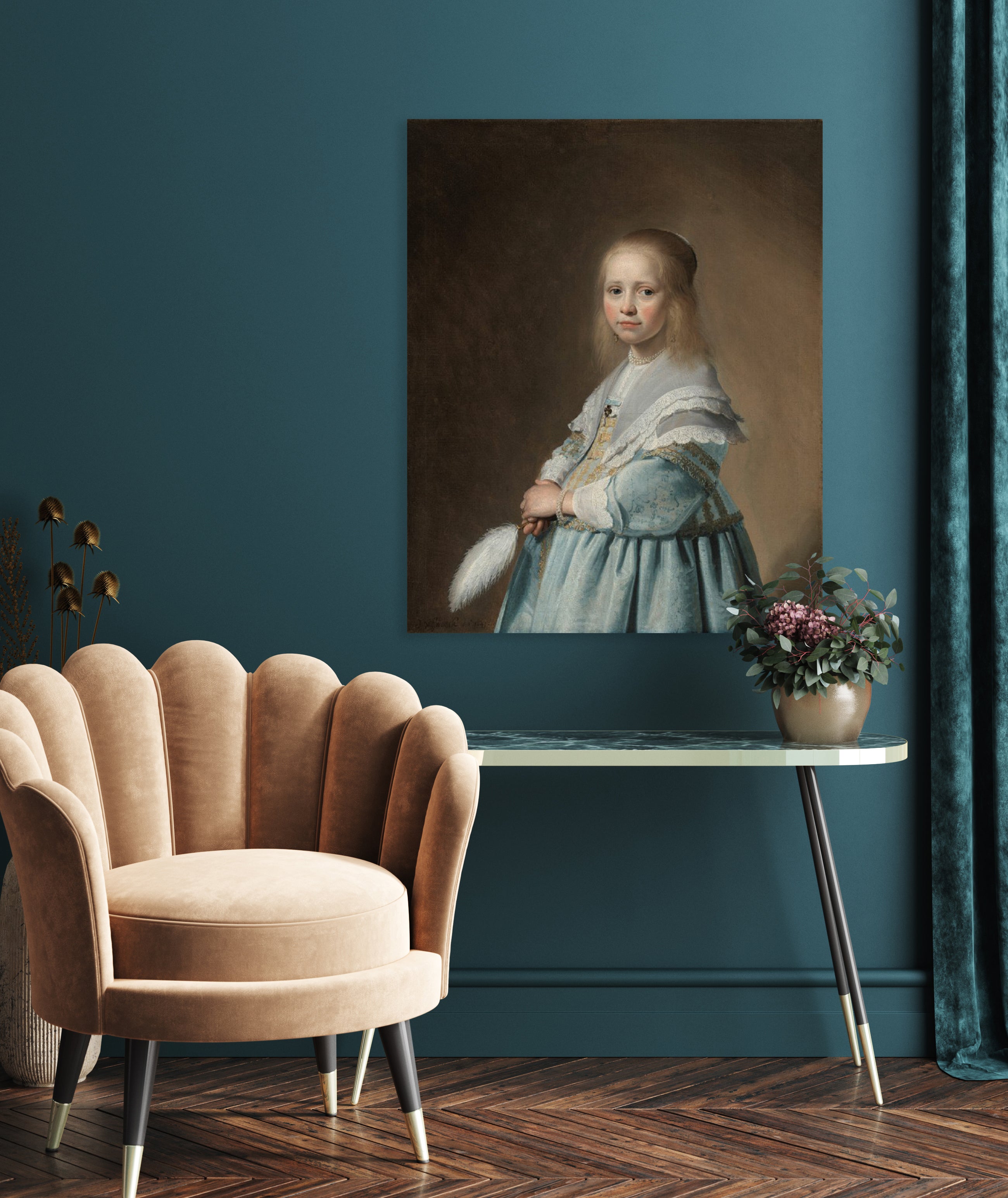 Portret van een meisje in het blauw - Johannes Cornelisz. Verspronck