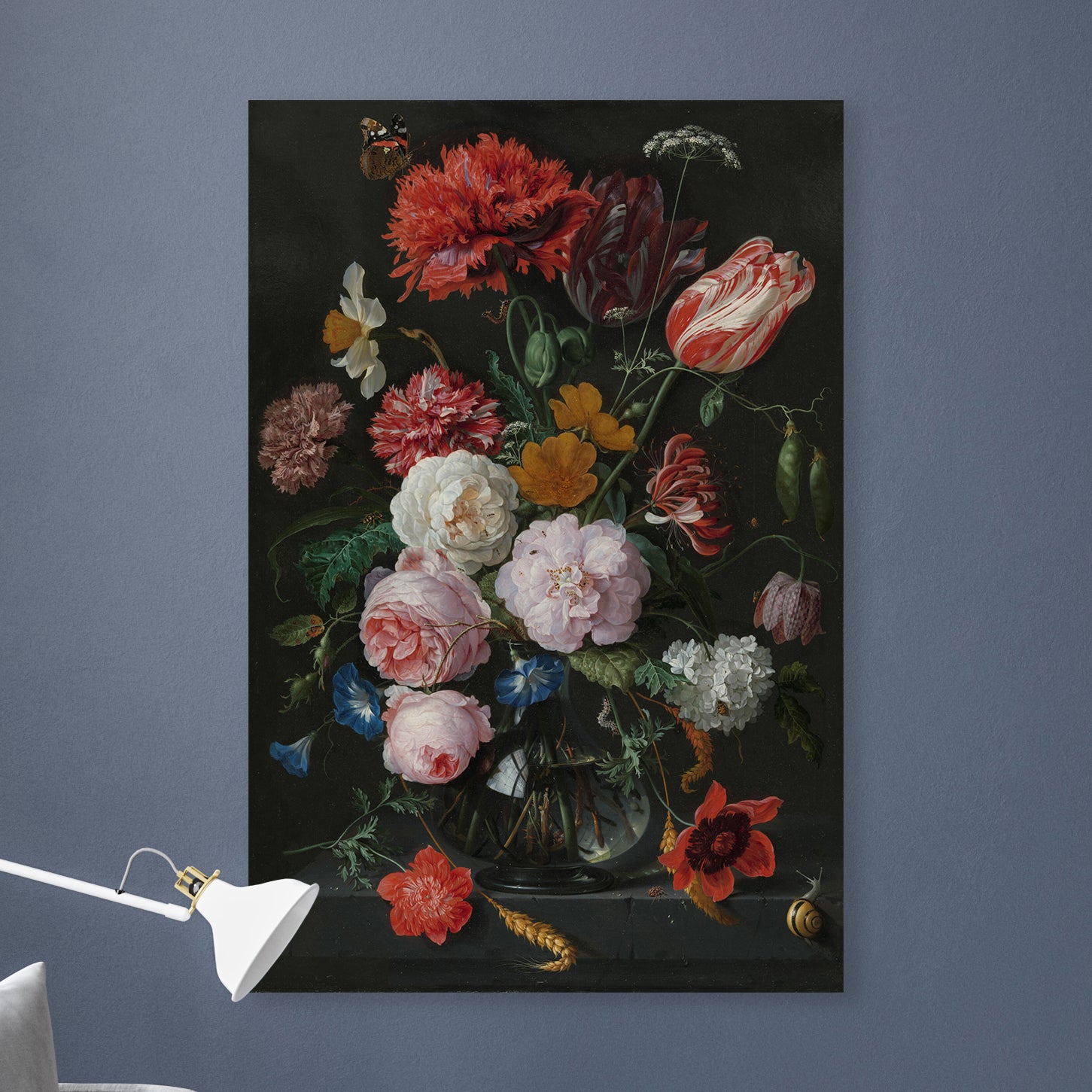 Stilleven met bloemen in een glazen vaas - Jan Davidsz. de Heem