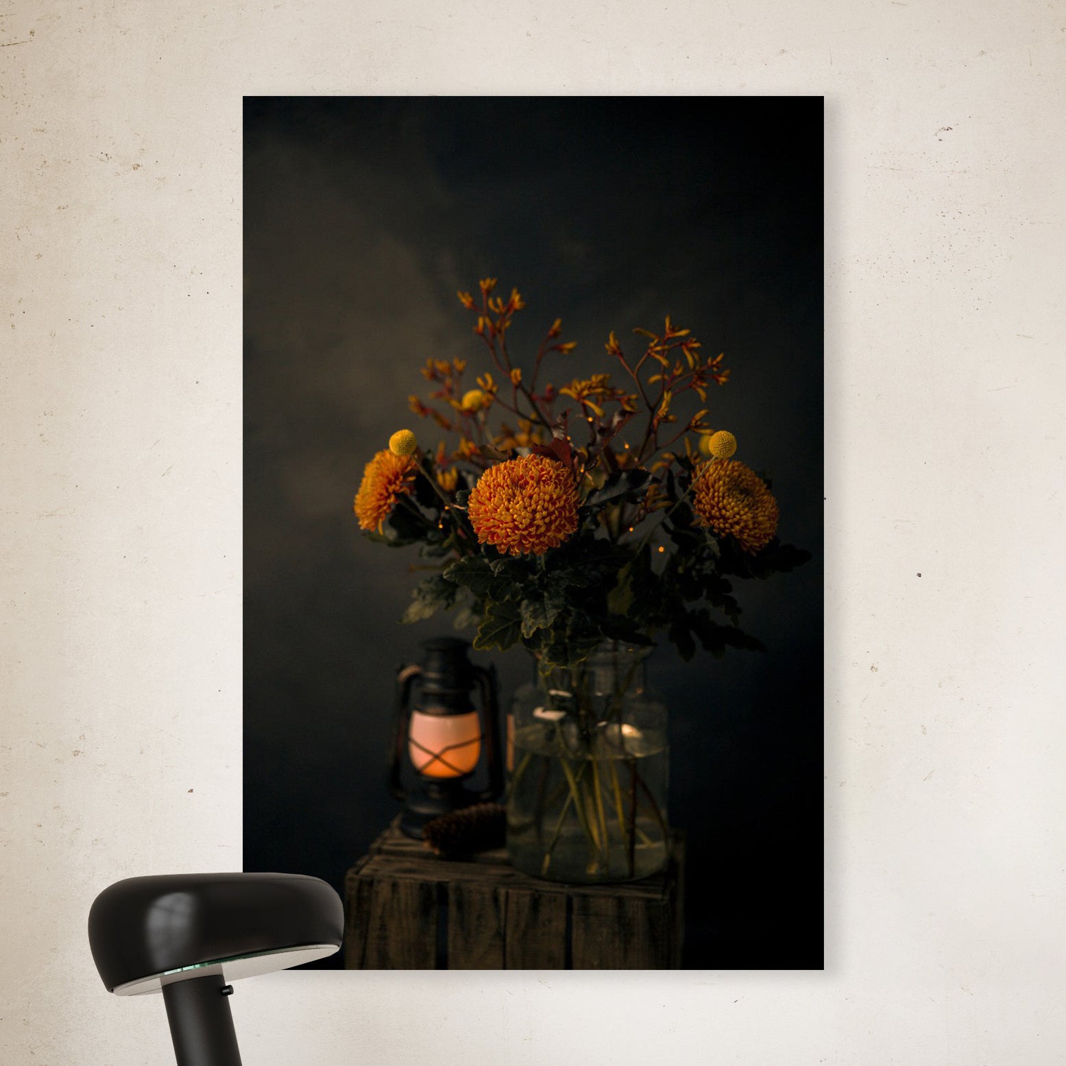 Stilleven met herfstboeket en lantaarn - Mayra Fotografie