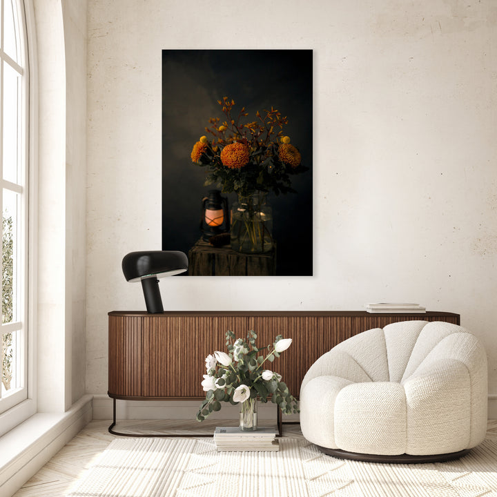 Stilleven met herfstboeket en lantaarn - Mayra Fotografie